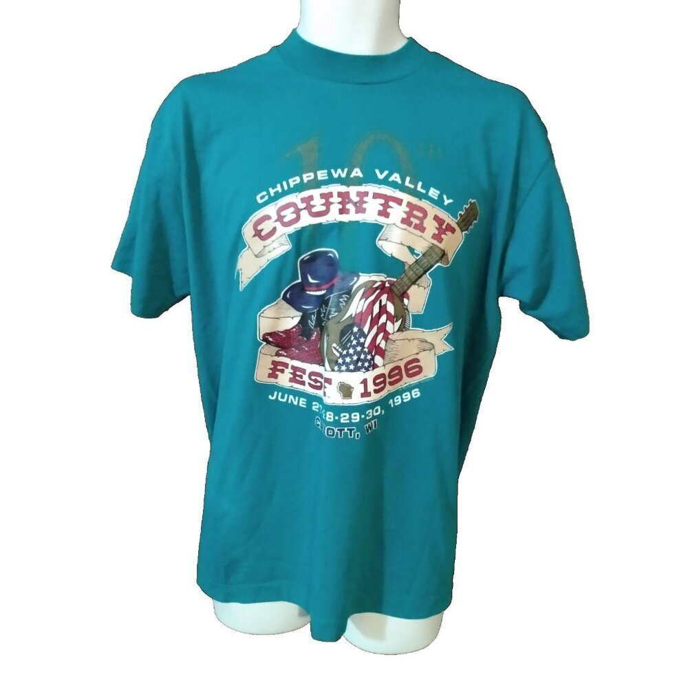 Vintage 1996 Chippewa Valley Country Festival T Shirt LG Vince Gill Lonestar 90s